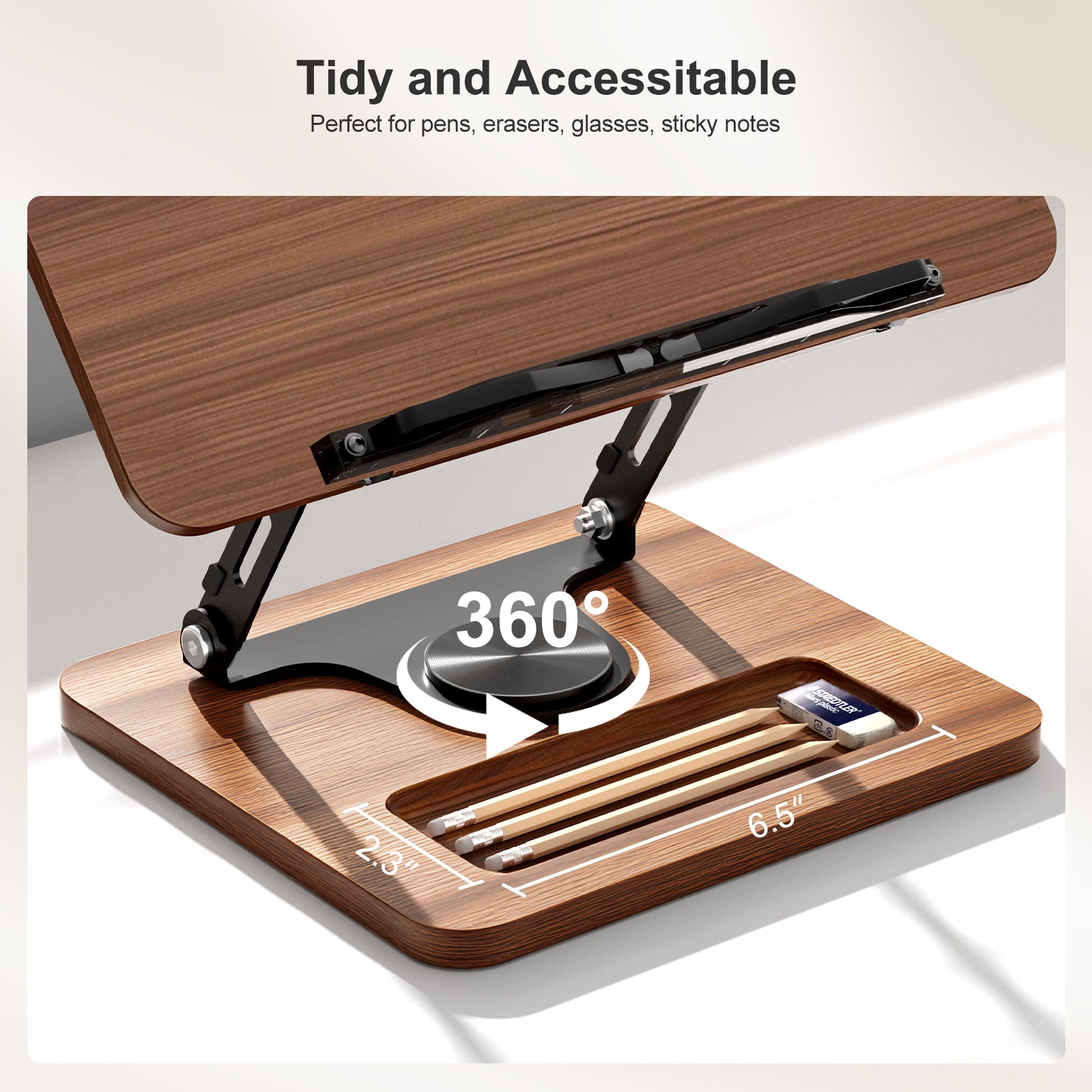 Book Stand for Reading, 360° Rotating