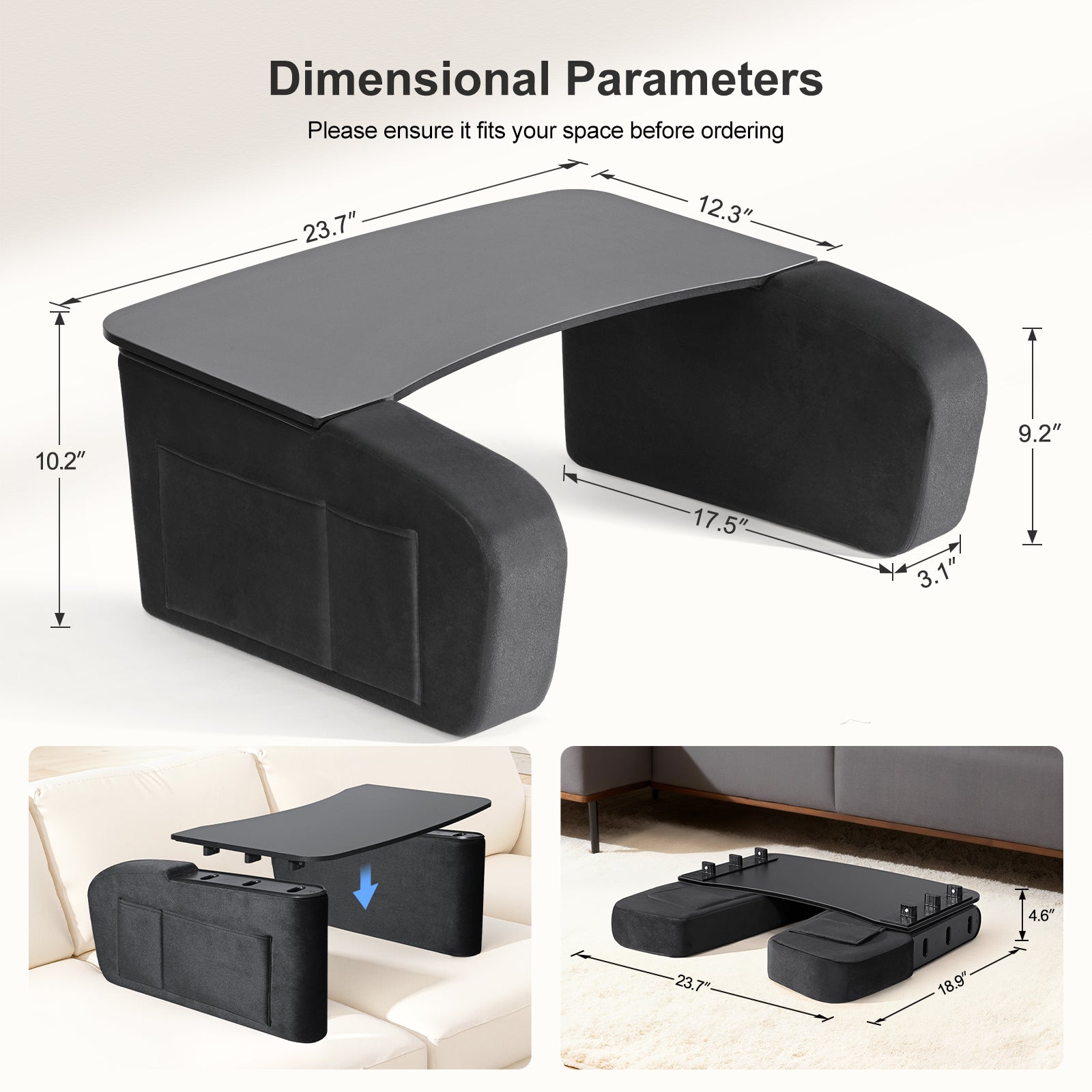 Lap Desk for Adults with Arm Rests