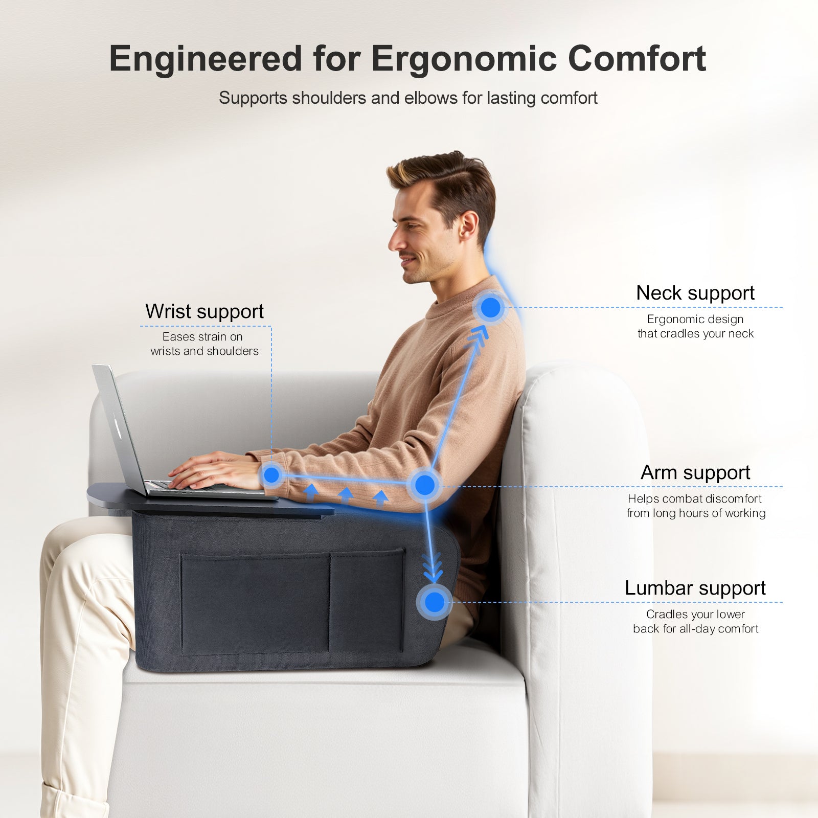 Lap Desk for Adults with Arm Rests